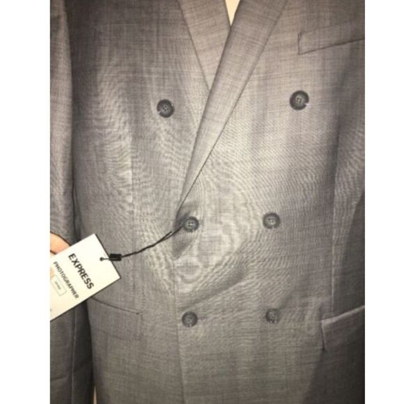 Express Blazer Suit Jacket Mens 44 Long Gray NWT - Picture 2 of 8